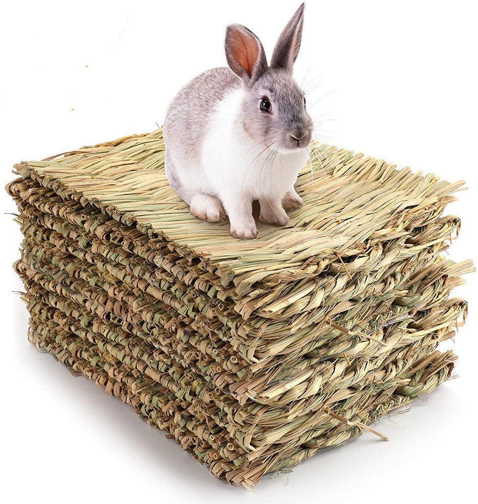 Set di 3 tappetini in legno natural, giocattoli e letti per piccoli animali come porcellini d'India , pappagalli e coniglietti.